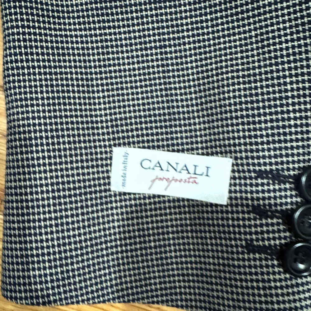 NWT MENS Canali Black and White Houndstooth Blazer - Picture 4 of 10